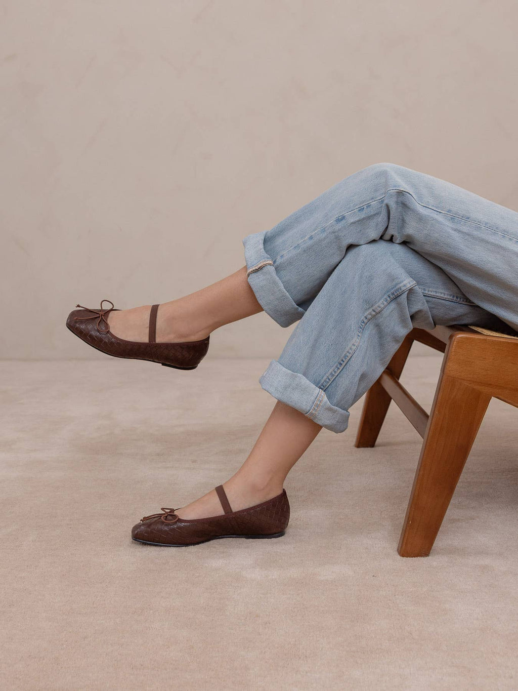 The Logan | Coffee Woven Ballet Fall Flat