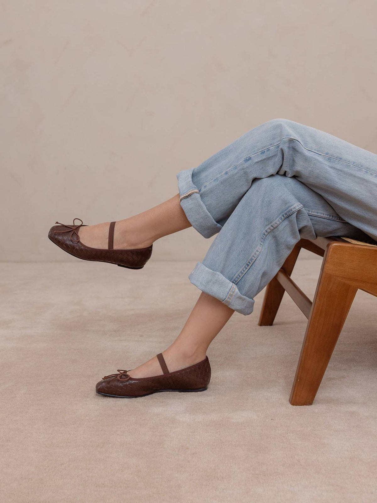 The Logan | Coffee Woven Ballet Fall Flat