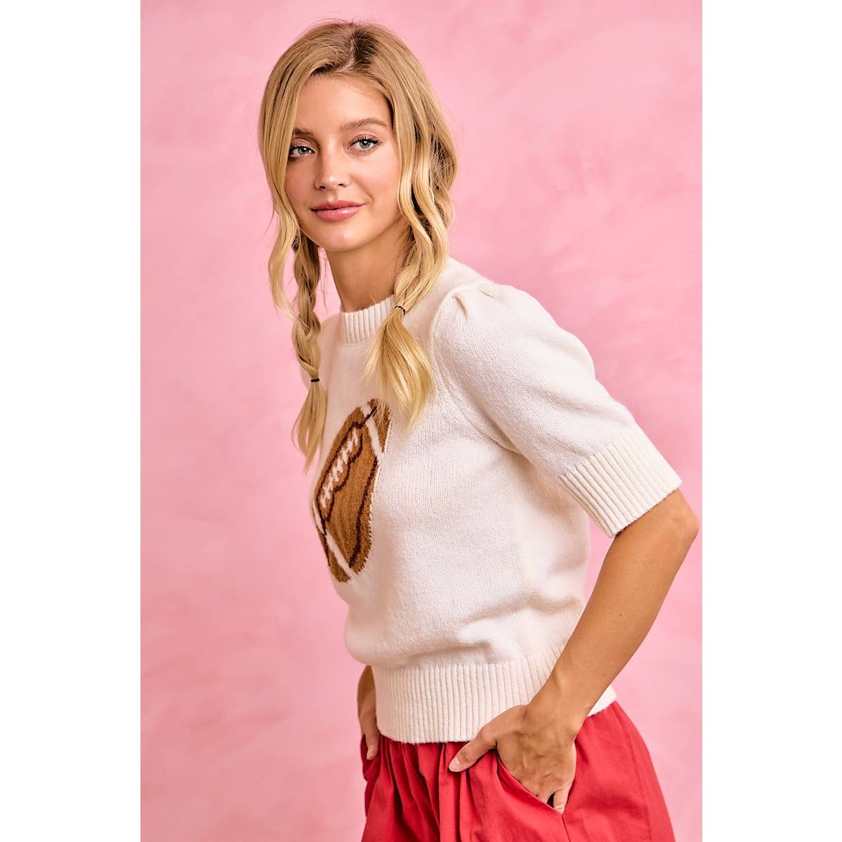 Football Puff Sleeve Top