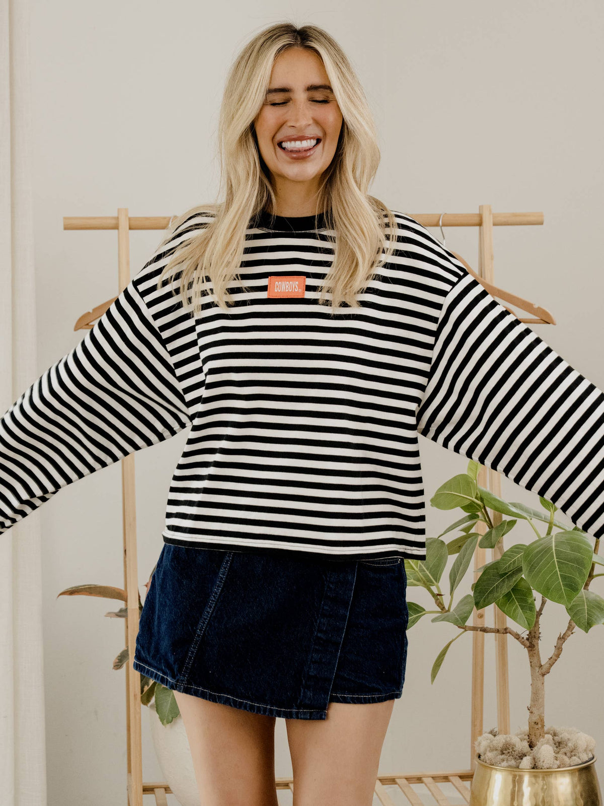 OSU Cowboys Block Stitch Long Sleeve