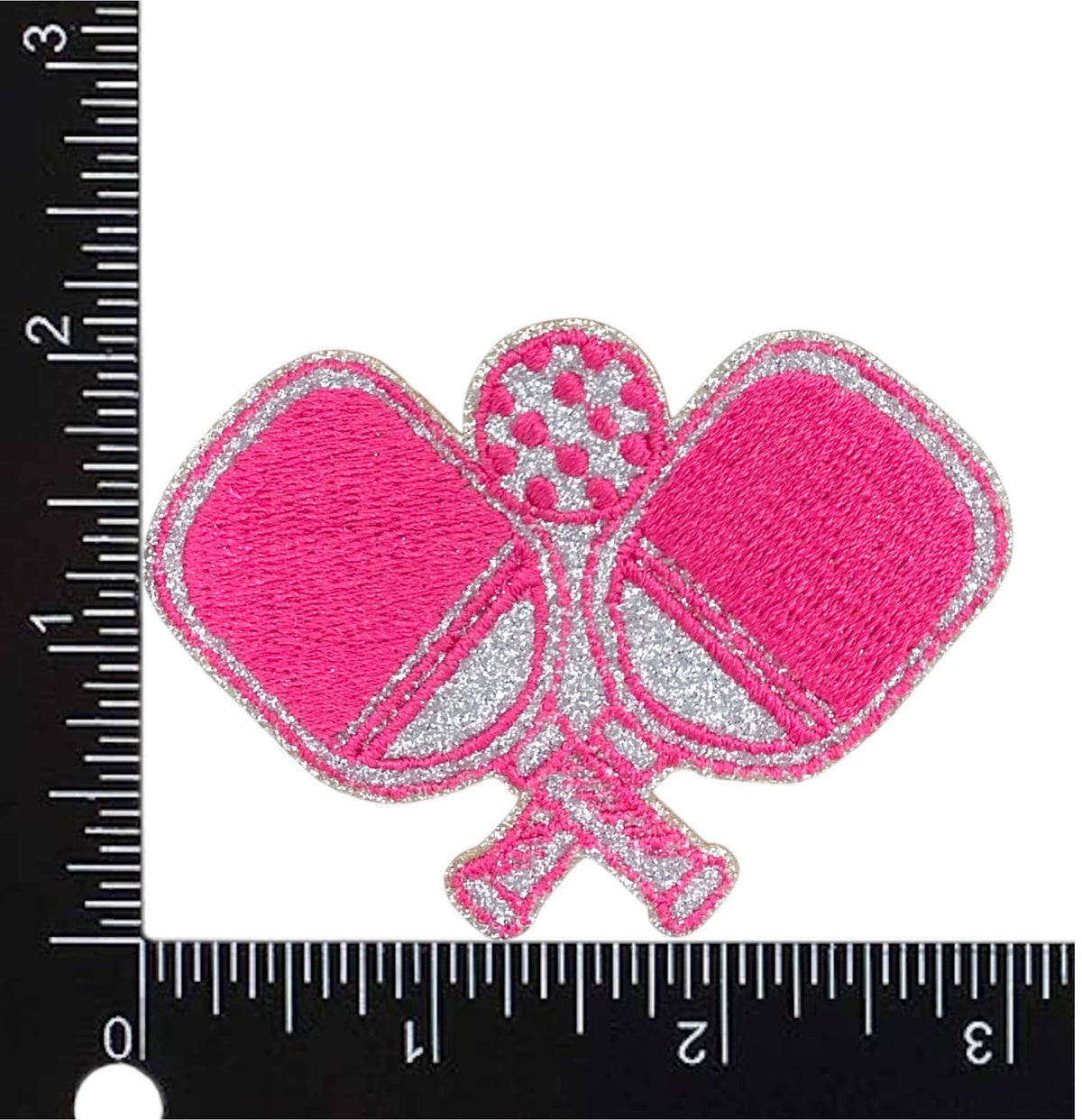 Glitter Pink Pickleball, Sports Embroidered, Iron on Patch