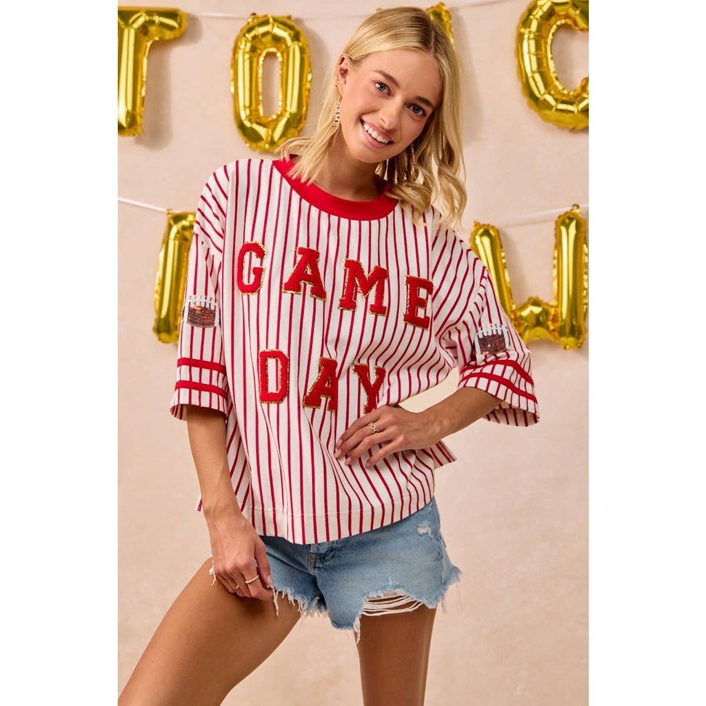Game Day Striped Top