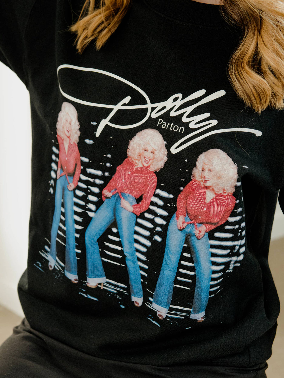 Dolly Parton Triple Threat Black Licensed Sweatshirt