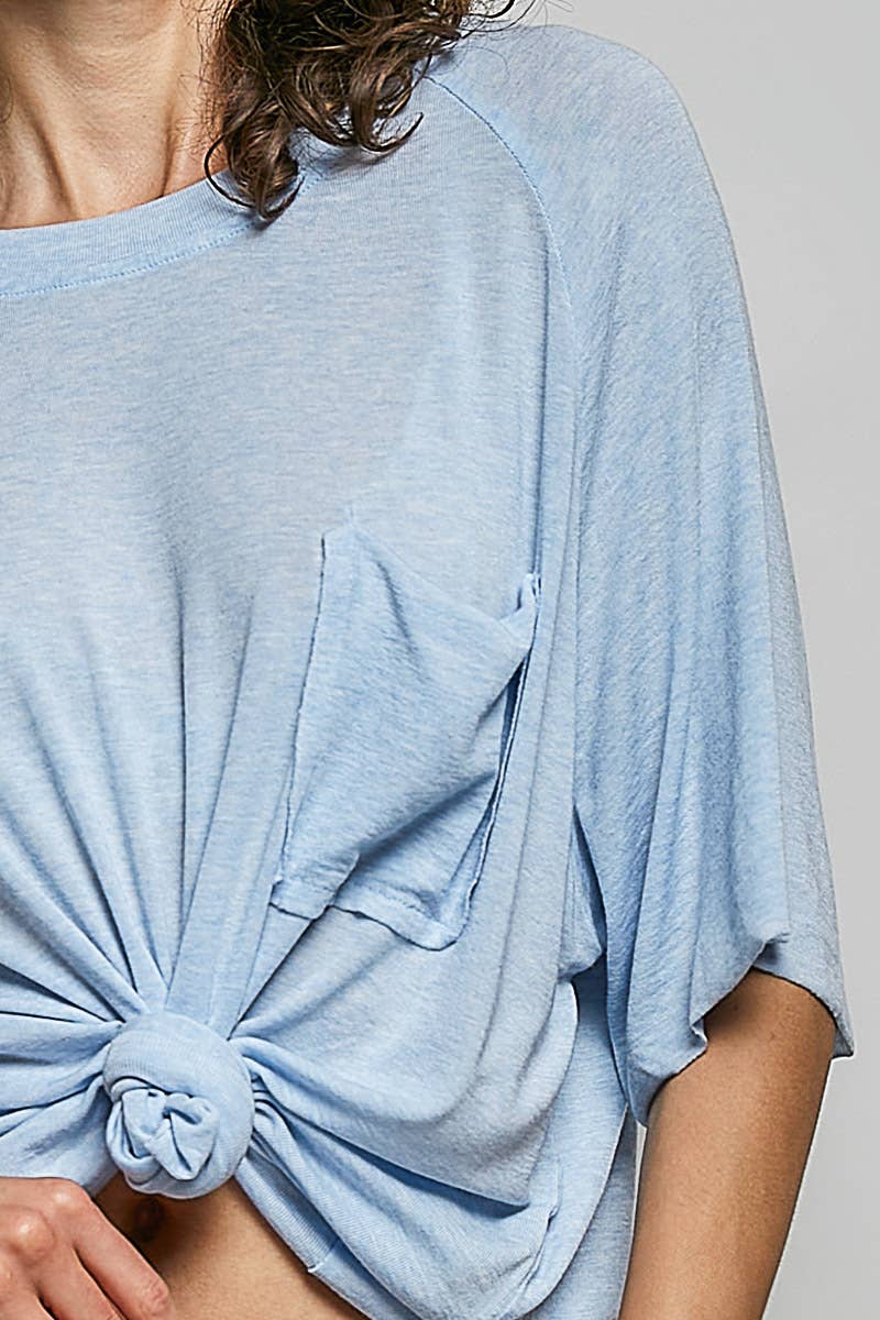 Vintage Washed Relaxed Fit Jersey Top Everyday Tee SALE