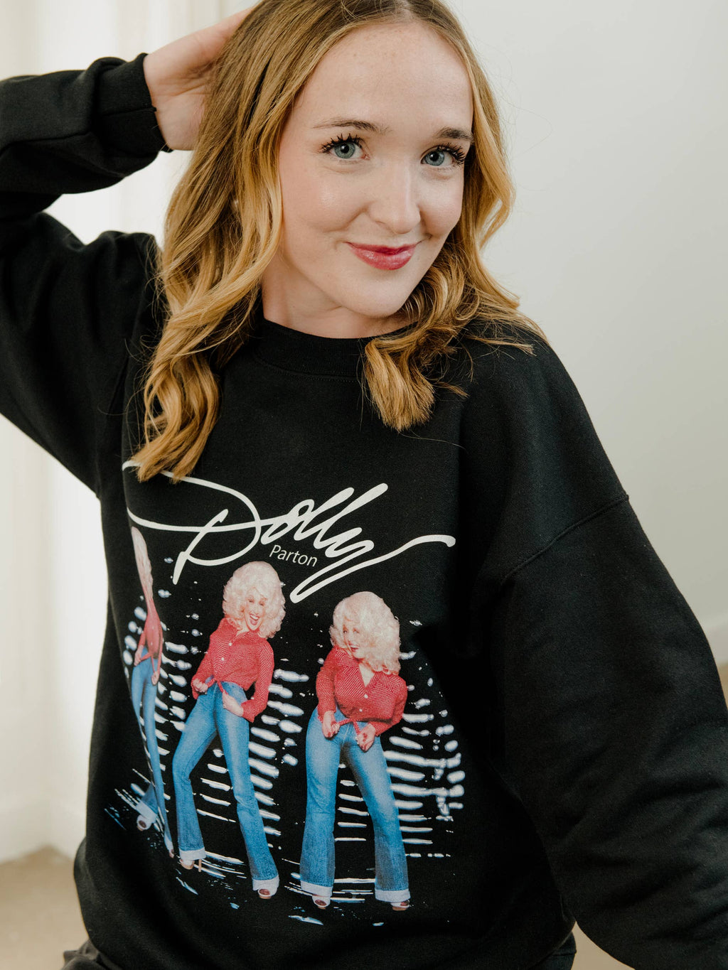 Dolly Parton Triple Threat Black Licensed Sweatshirt