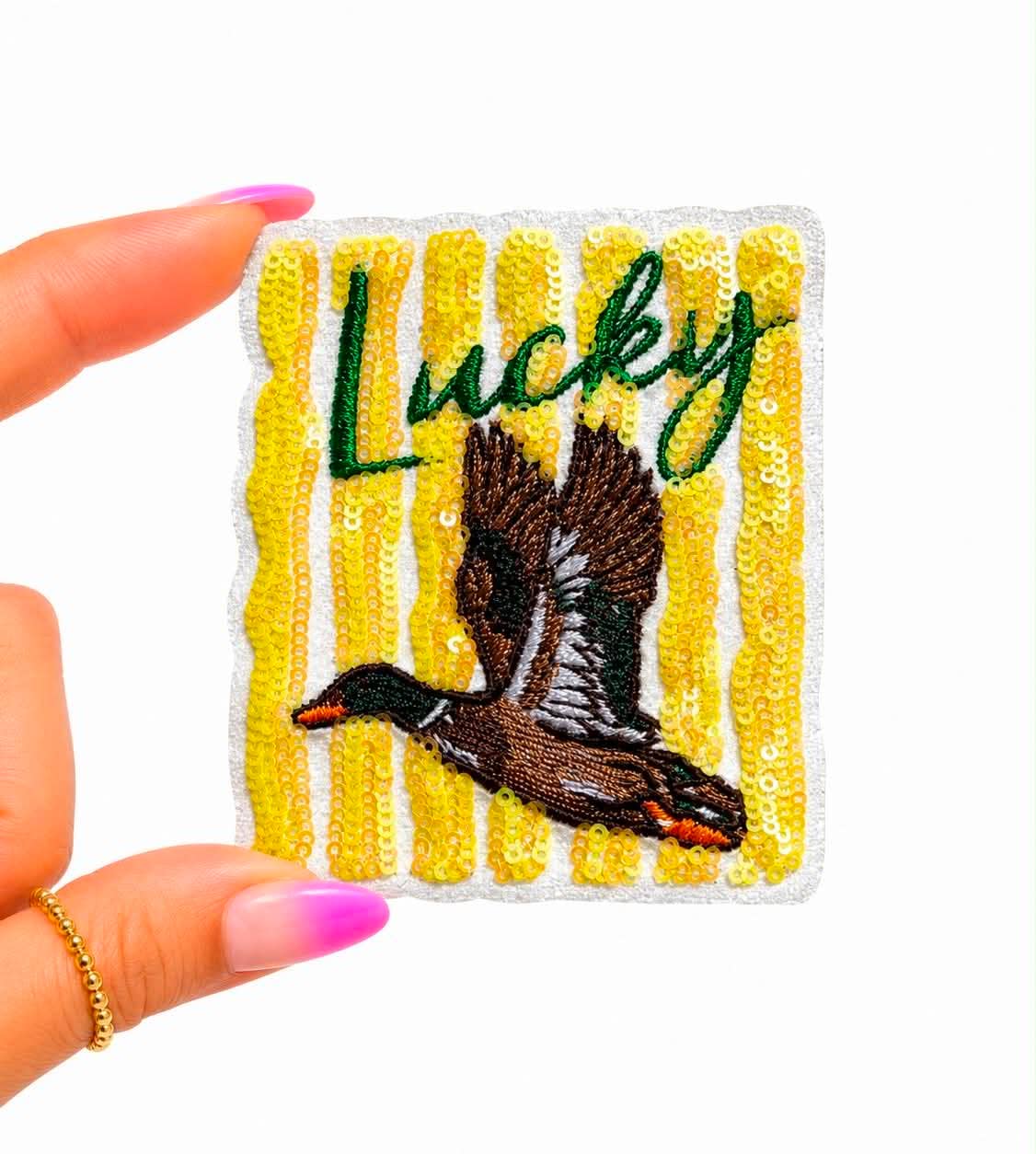 Lucky Duck Summer Sequin Patch - Small