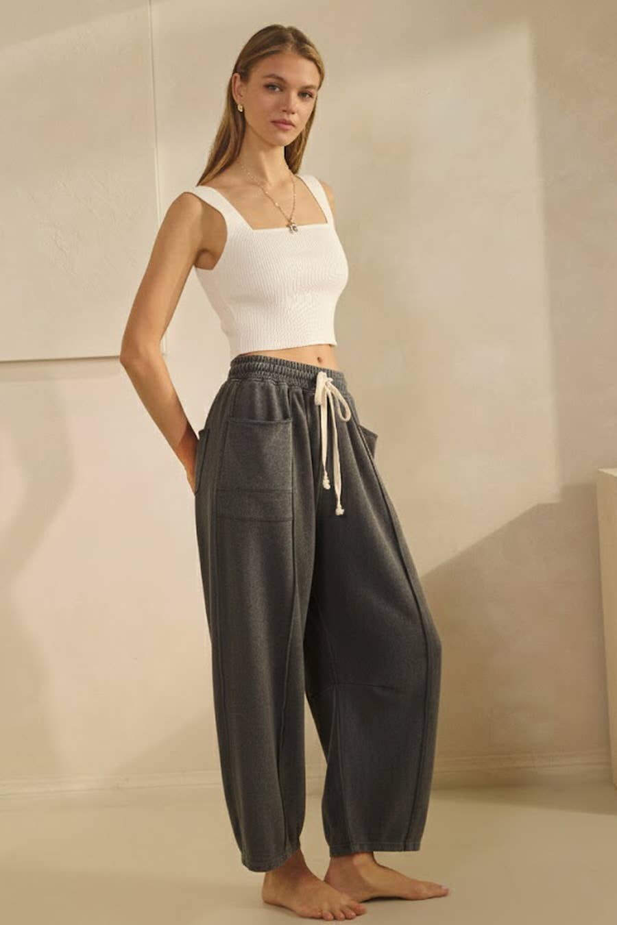 Washed French Terry Pants