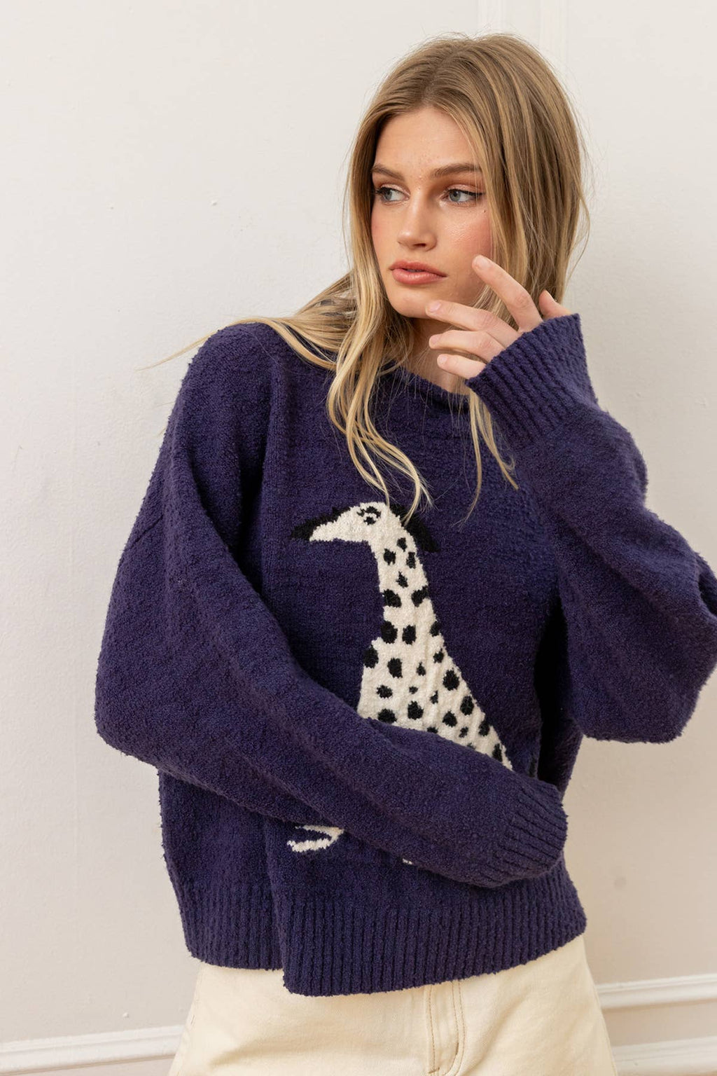 Animal Intarsia Cozy Knit Pullover