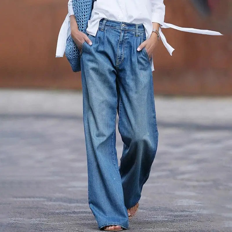 High Waisted Wide Leg Loose Fit Jean