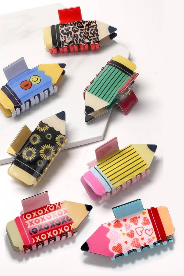 School Pencil Claw Clip