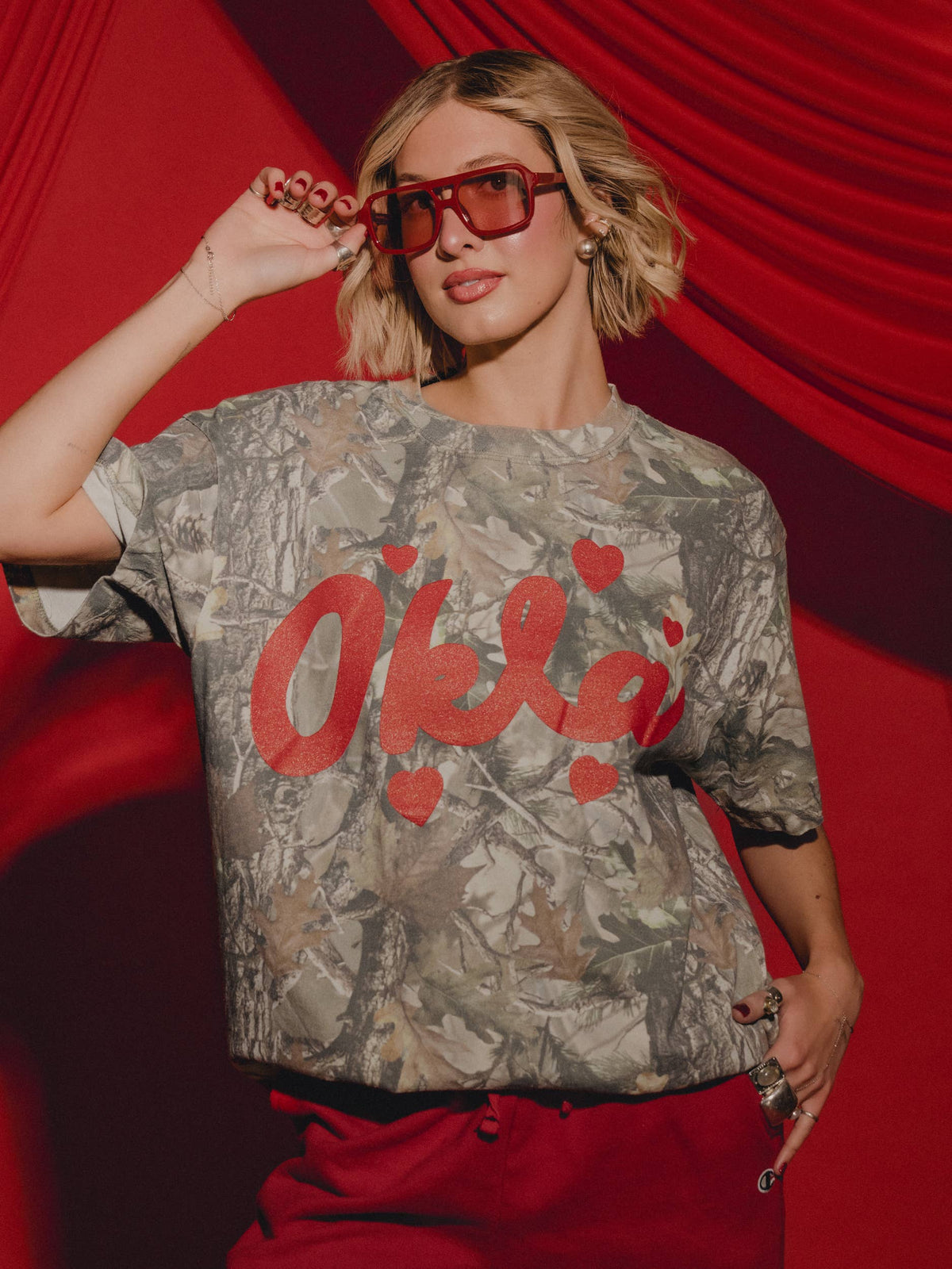 OKLA Oklahoma Hearts Camo Tee