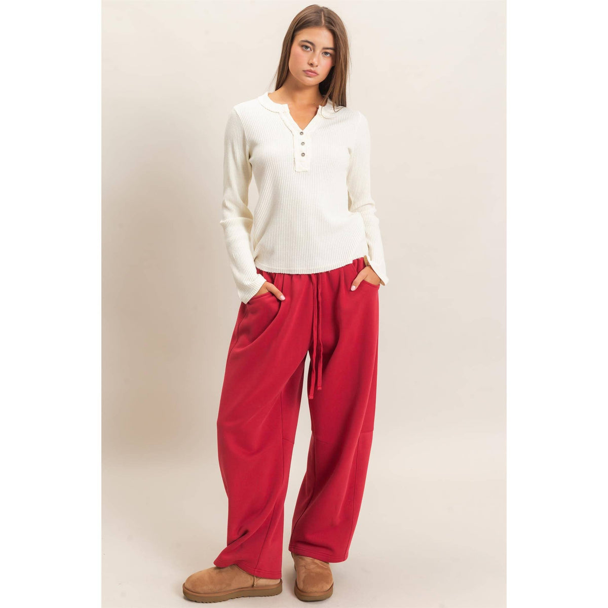 Drawstring Waist Barrel Sweatpants