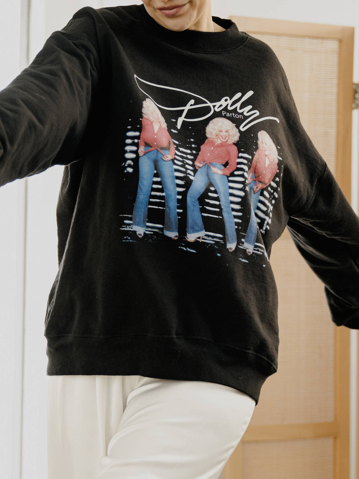 Dolly Parton Triple Threat Black Licensed Sweatshirt