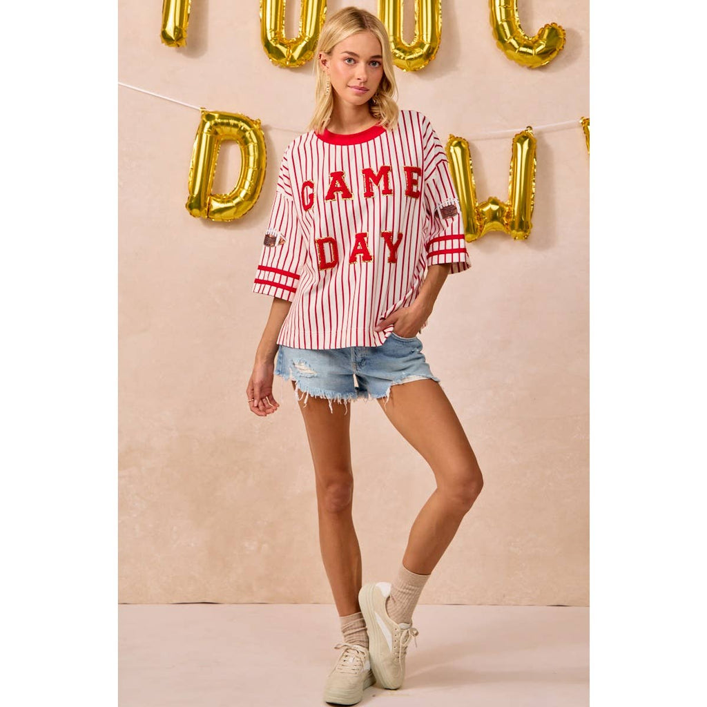 Game Day Striped Top