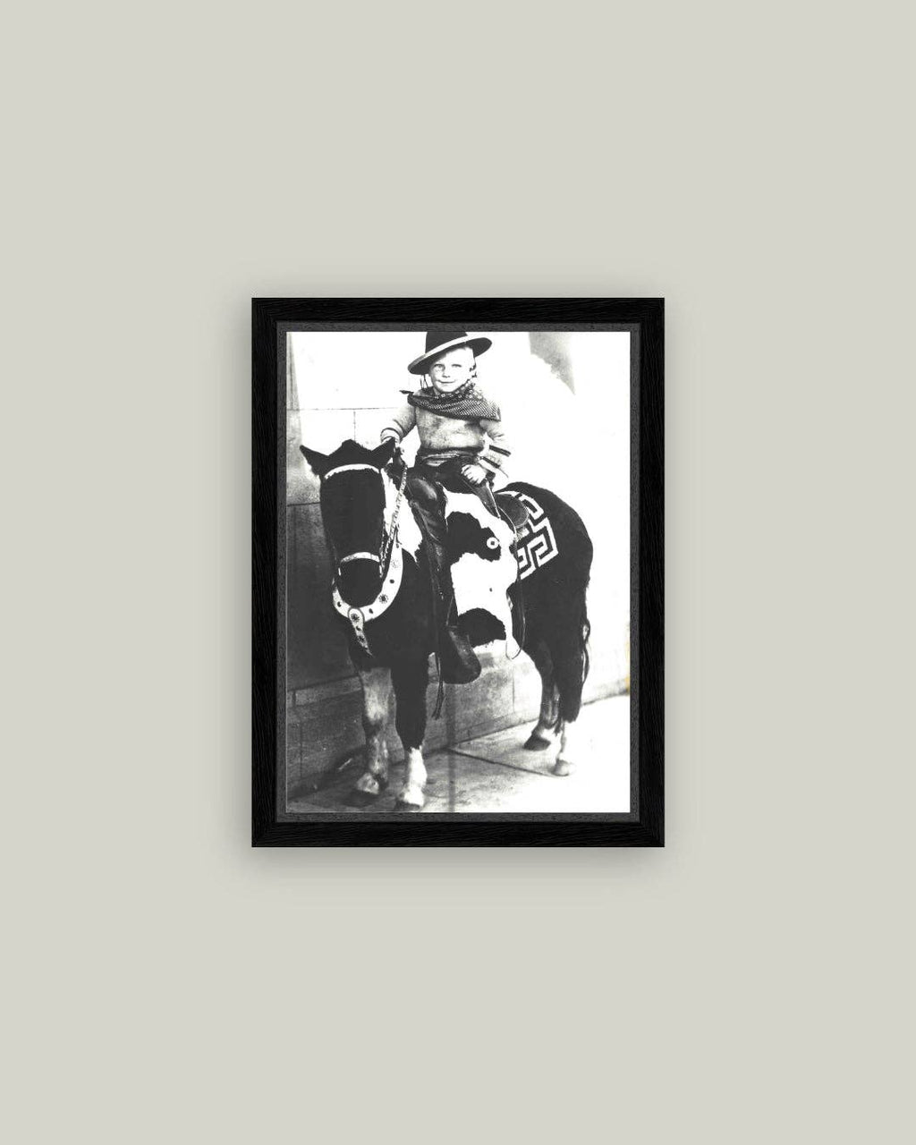 Jay on a Pony Framed Antique Art