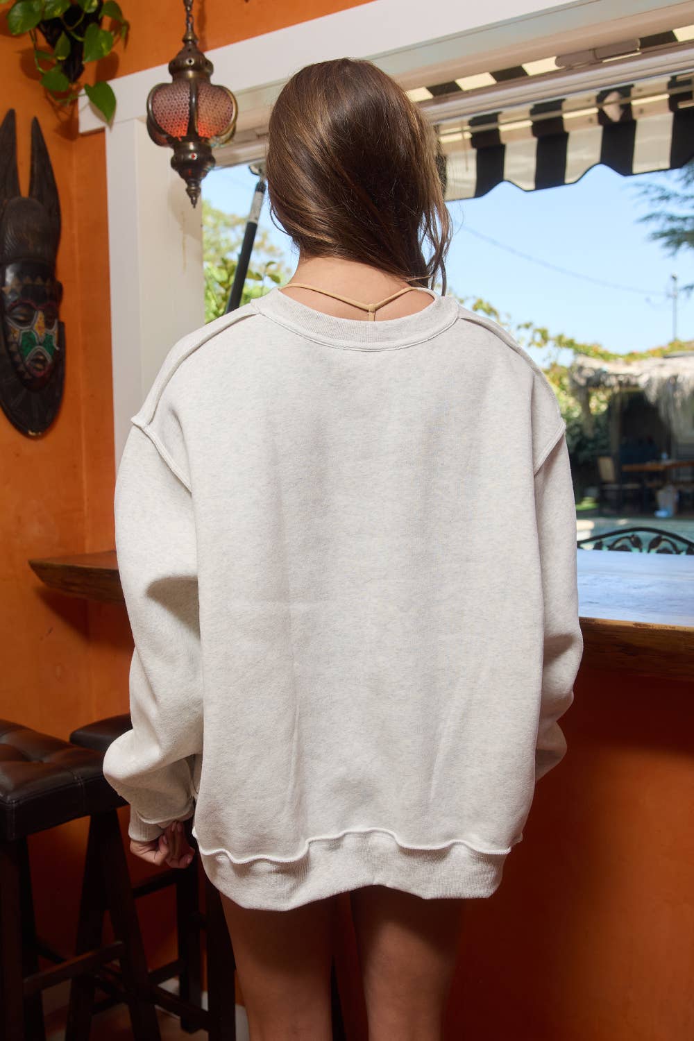 JESUS | Split-Neck Terry Sweatshirt