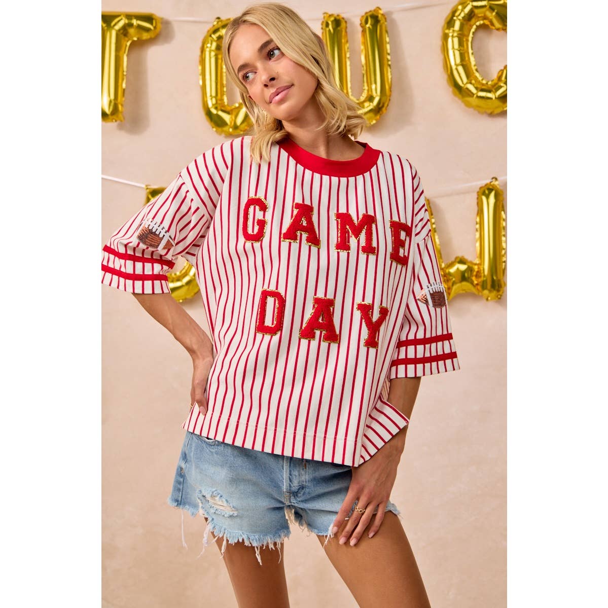 Game Day Striped Top