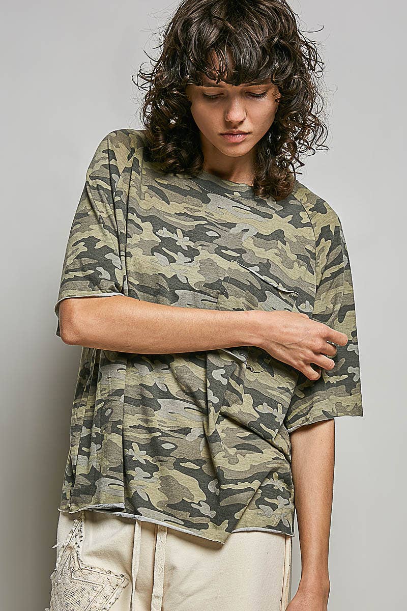 Vintage Washed Relaxed Fit Jersey Top Everyday Tee SALE
