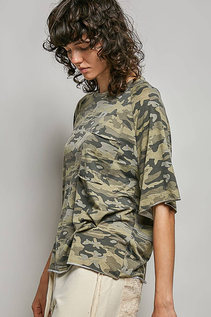 Vintage Washed Relaxed Fit Jersey Top Everyday Tee SALE