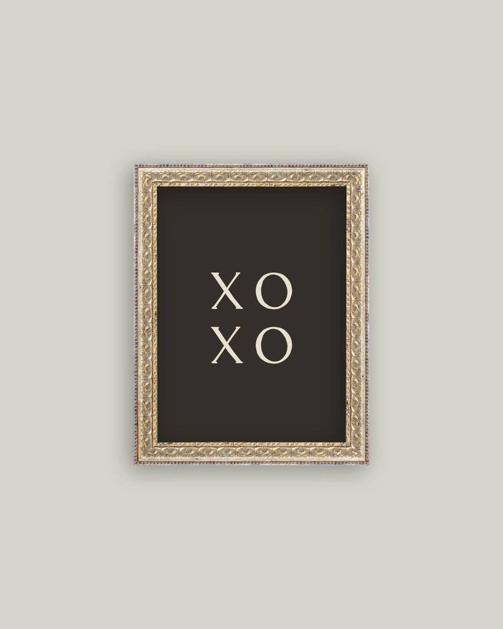 XOXO Black Back Framed Antique Art
