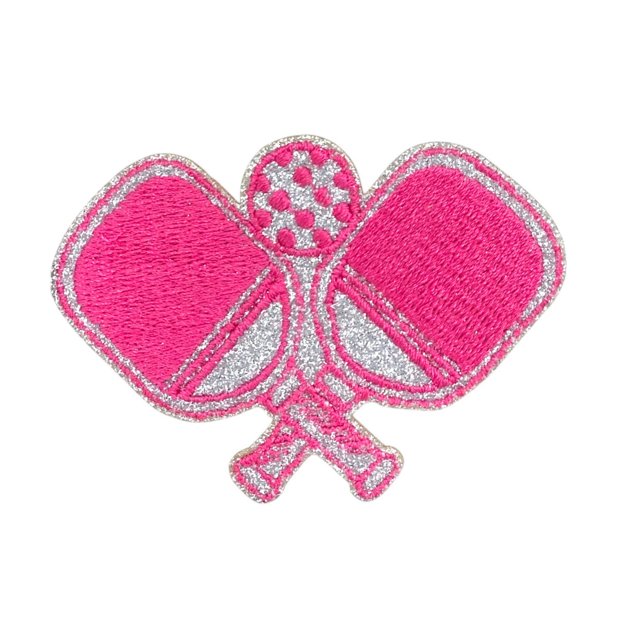 Glitter Pink Pickleball, Sports Embroidered, Iron on Patch