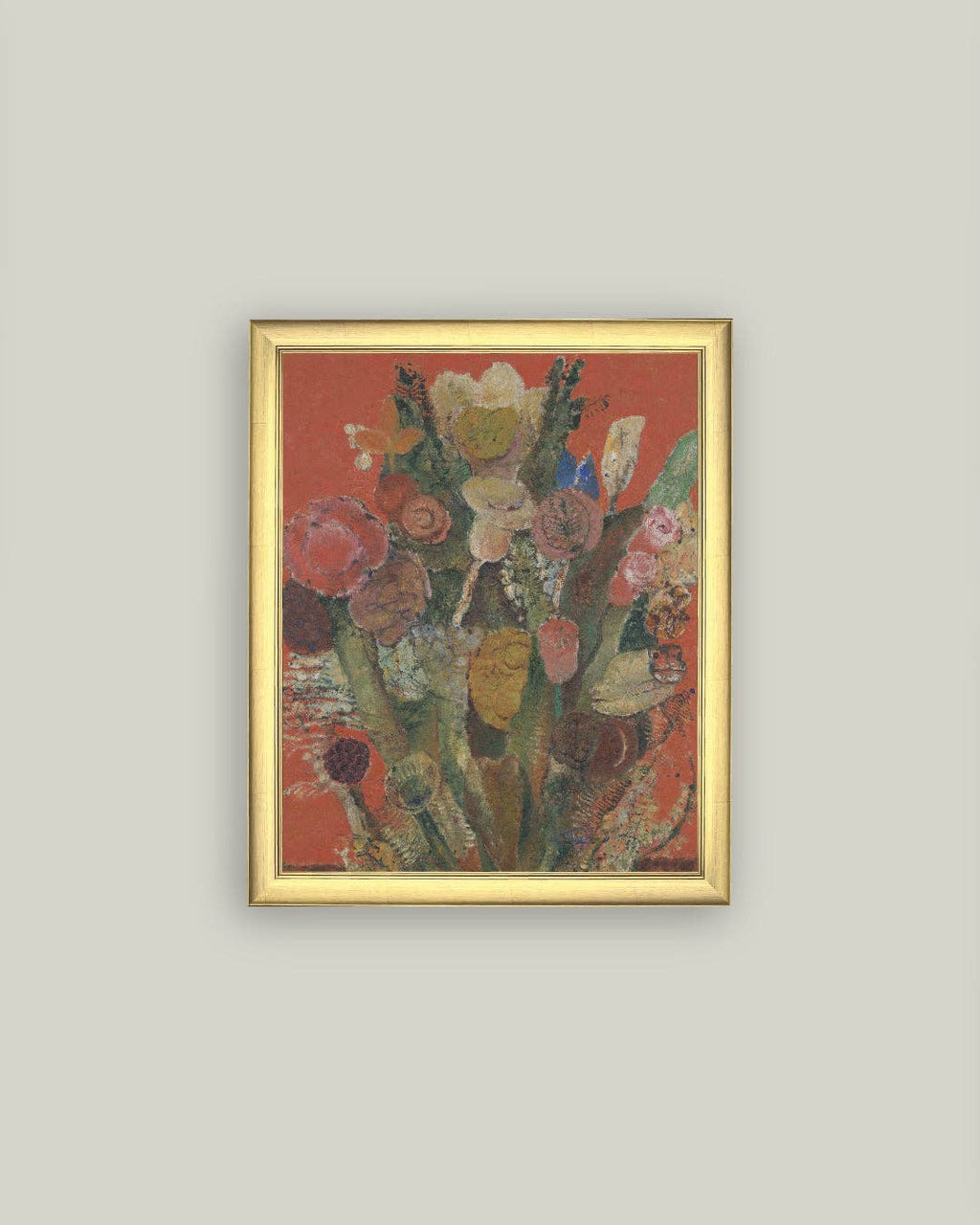 Eccentric Bouquet Framed Antique Art