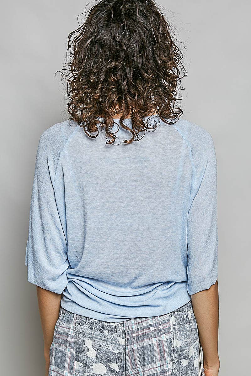 Vintage Washed Relaxed Fit Jersey Top Everyday Tee SALE