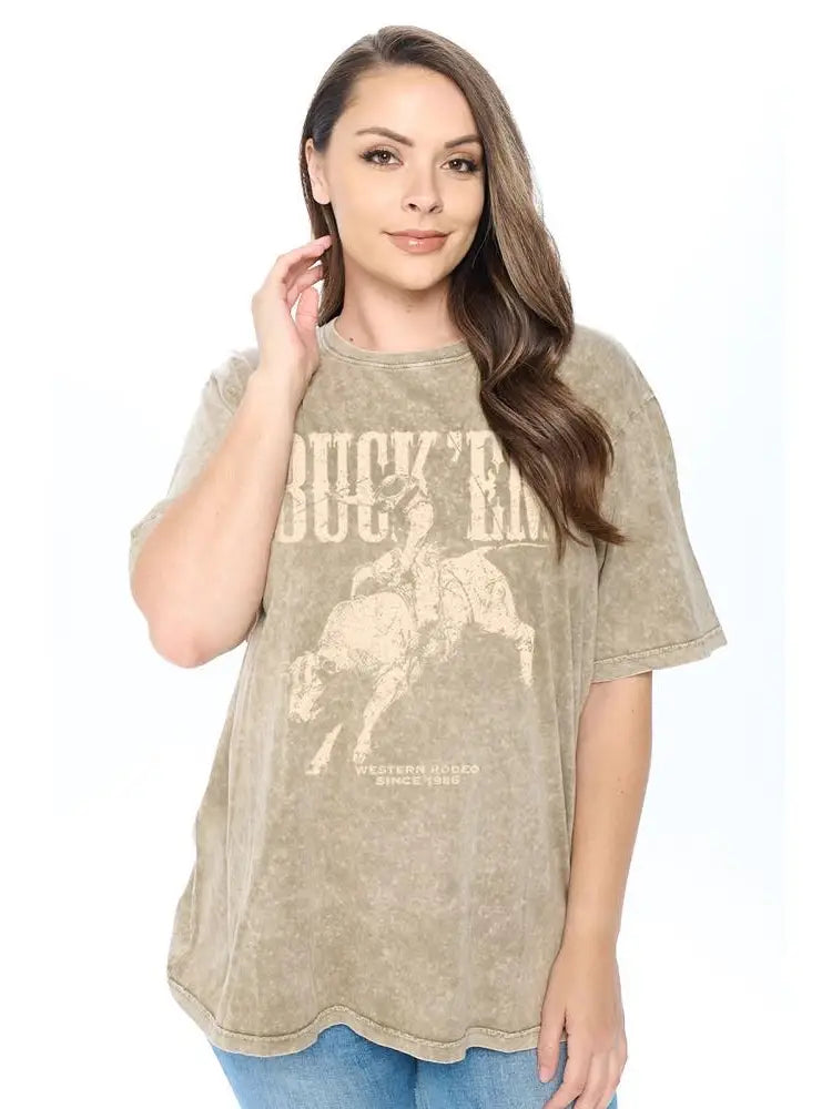 Buck 'em Graphic Boyfriend Style Tee