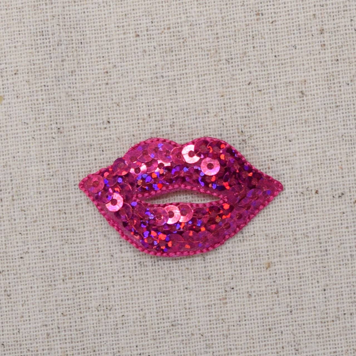 Hot Pink Sequin Lips, Fashion, Beauty, Iron on Patch