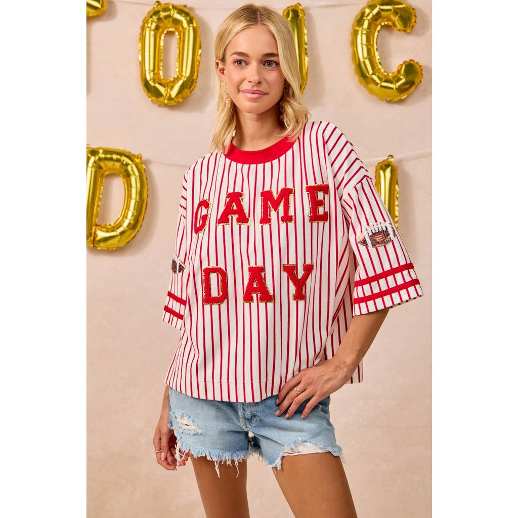 Game Day Striped Top