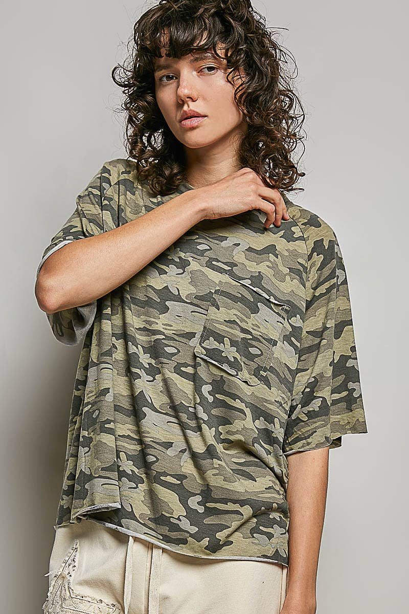 Vintage Washed Relaxed Fit Jersey Top Everyday Tee SALE