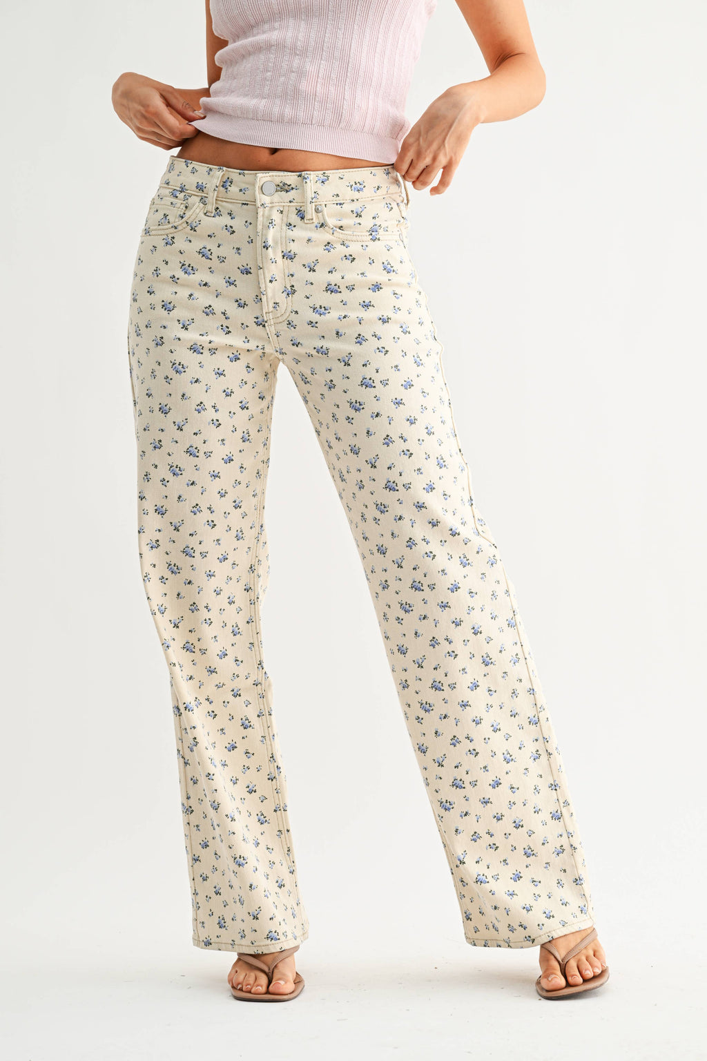 Vintage Flower Straight Leg Jeans