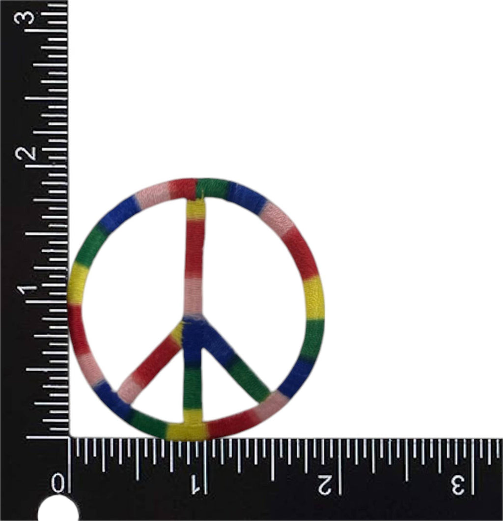 2" Multicolor Peace Sign, embroidered, Iron on Patch