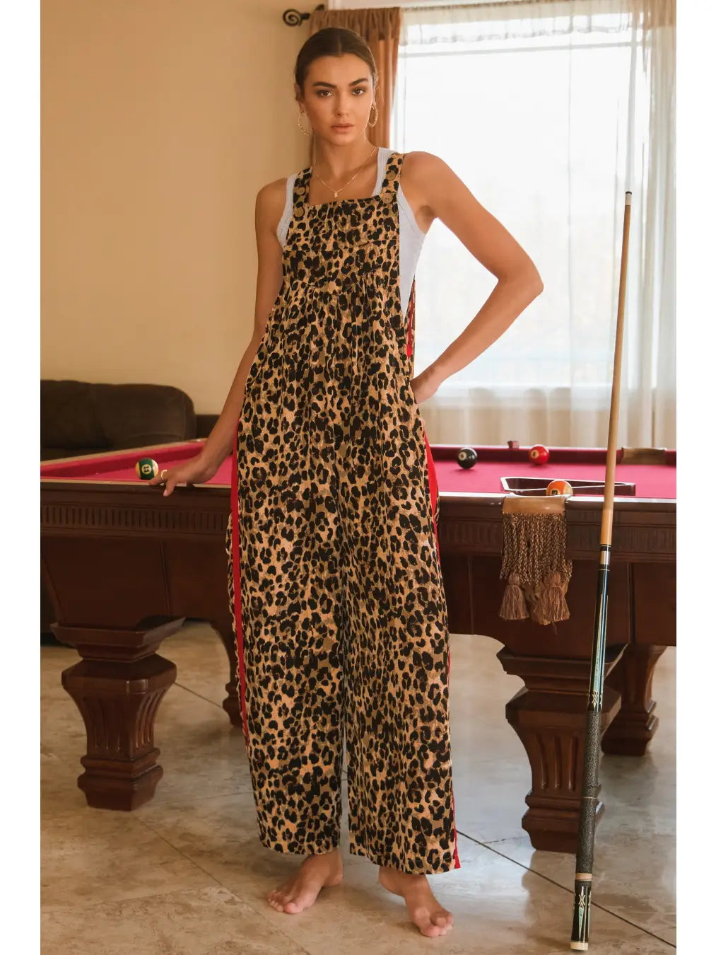 Leopard Printed Overall Jumpsuit