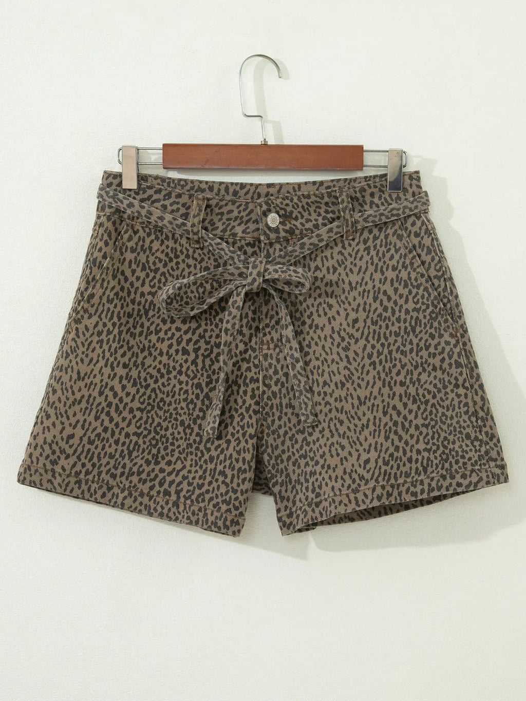Leopard Denim Shorts