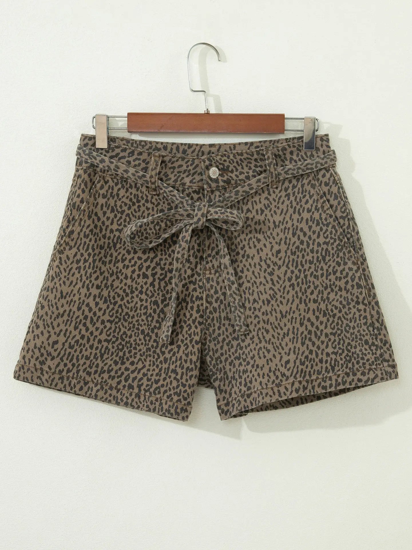 Leopard Denim Shorts