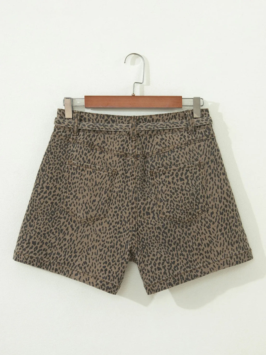 Leopard Denim Shorts