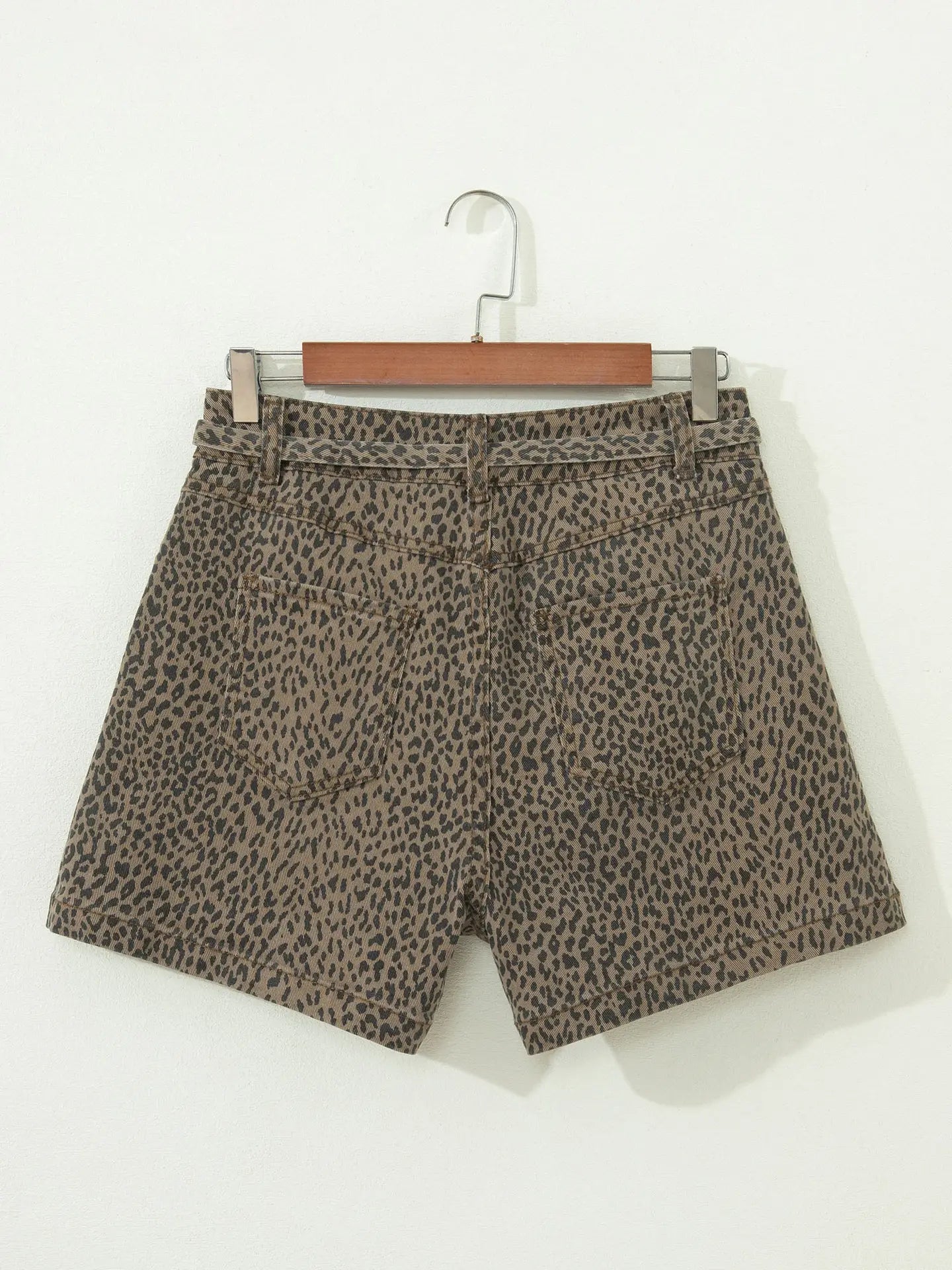 Leopard Denim Shorts