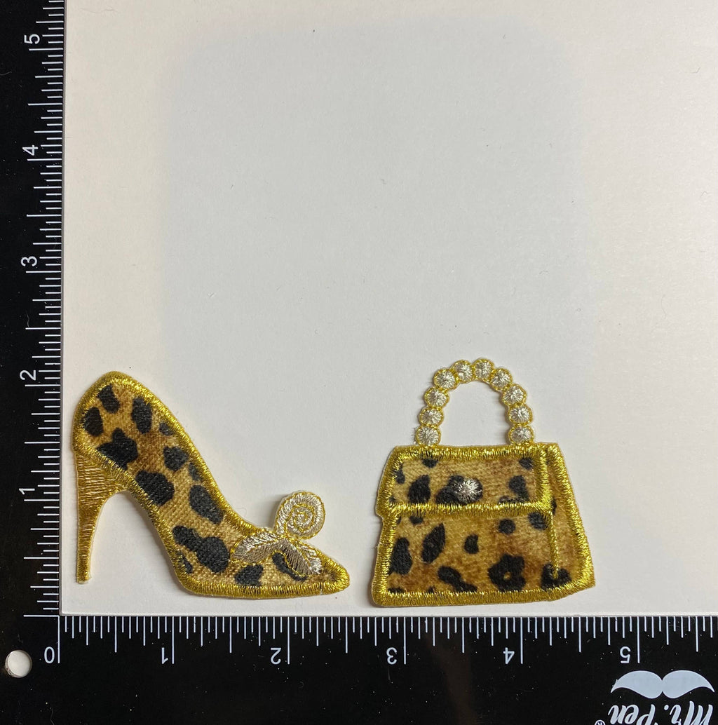Leopard Print Shoe and Handbag Embroidered Iron on Patch