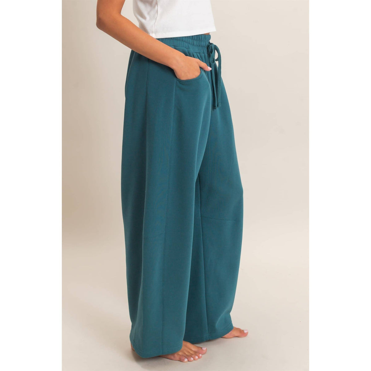 Drawstring Waist Barrel Sweatpants