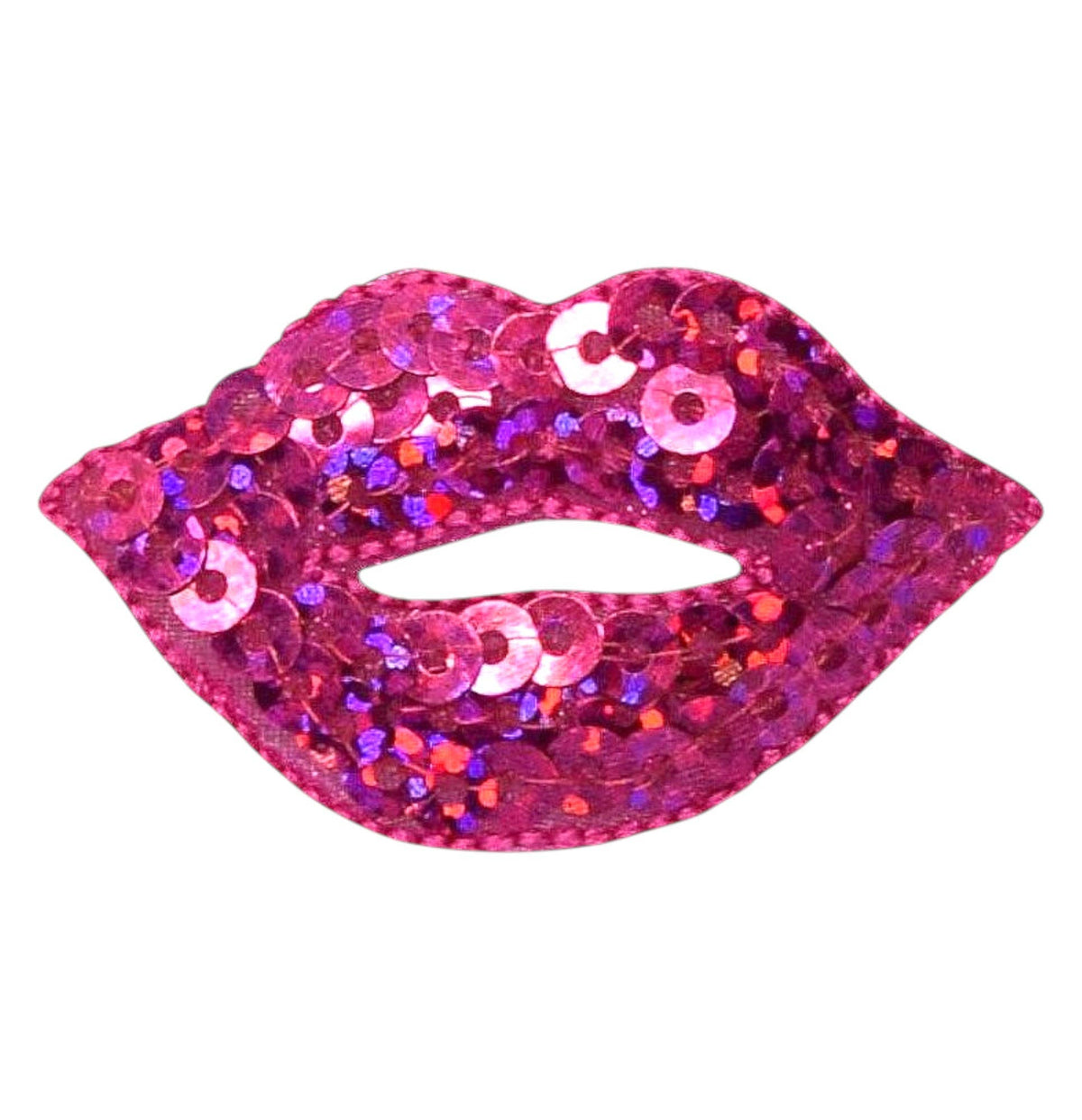 Hot Pink Sequin Lips, Fashion, Beauty, Iron on Patch