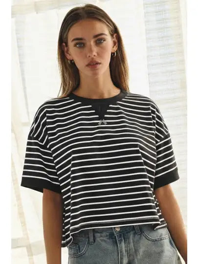Stripe Cropped Tee