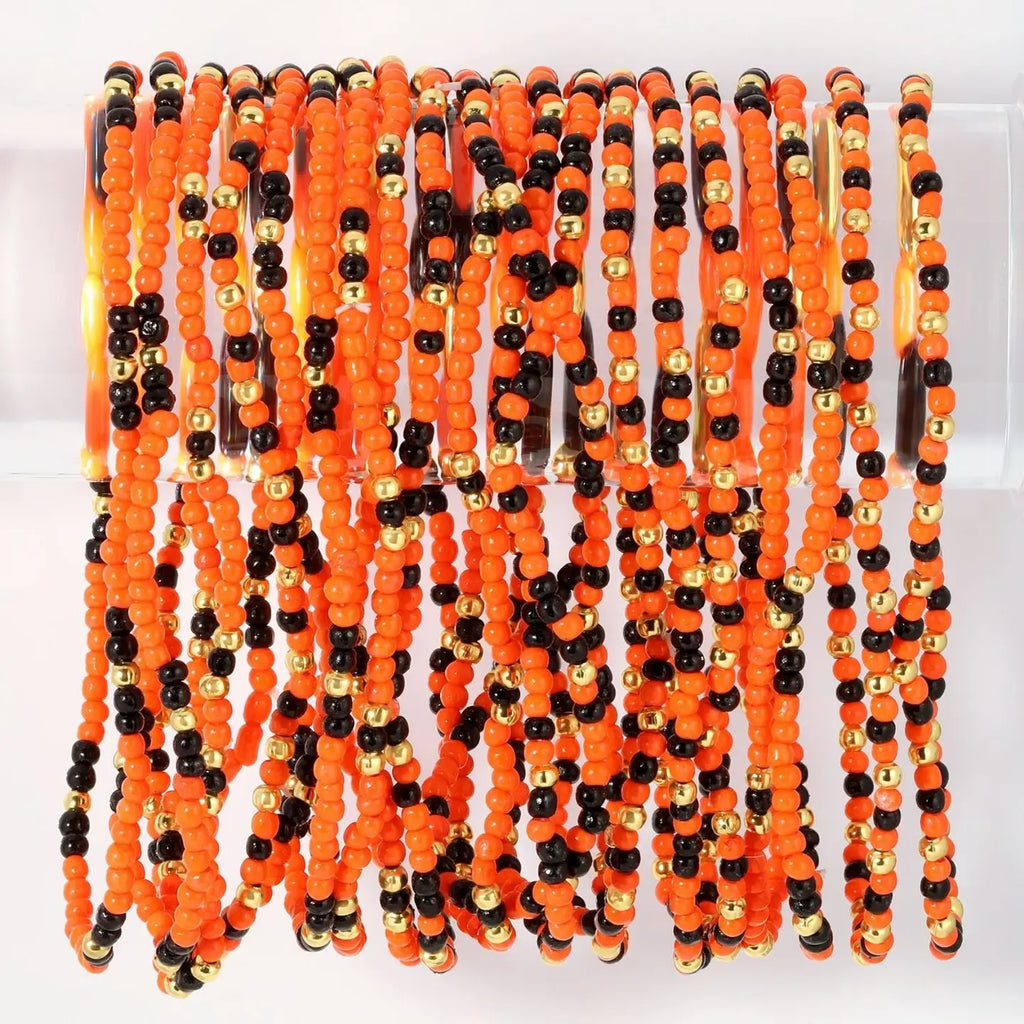 Stretch Seed Bead Game Day Bracelets