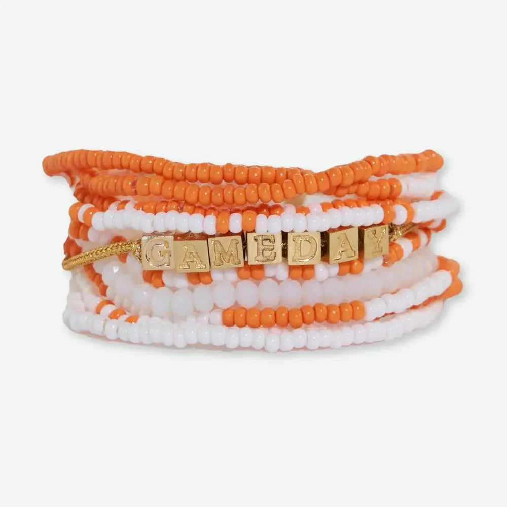 Bracalet Stack Game Day White + Orange