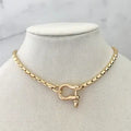 Braided Chain Buckle Necklace 16" inches