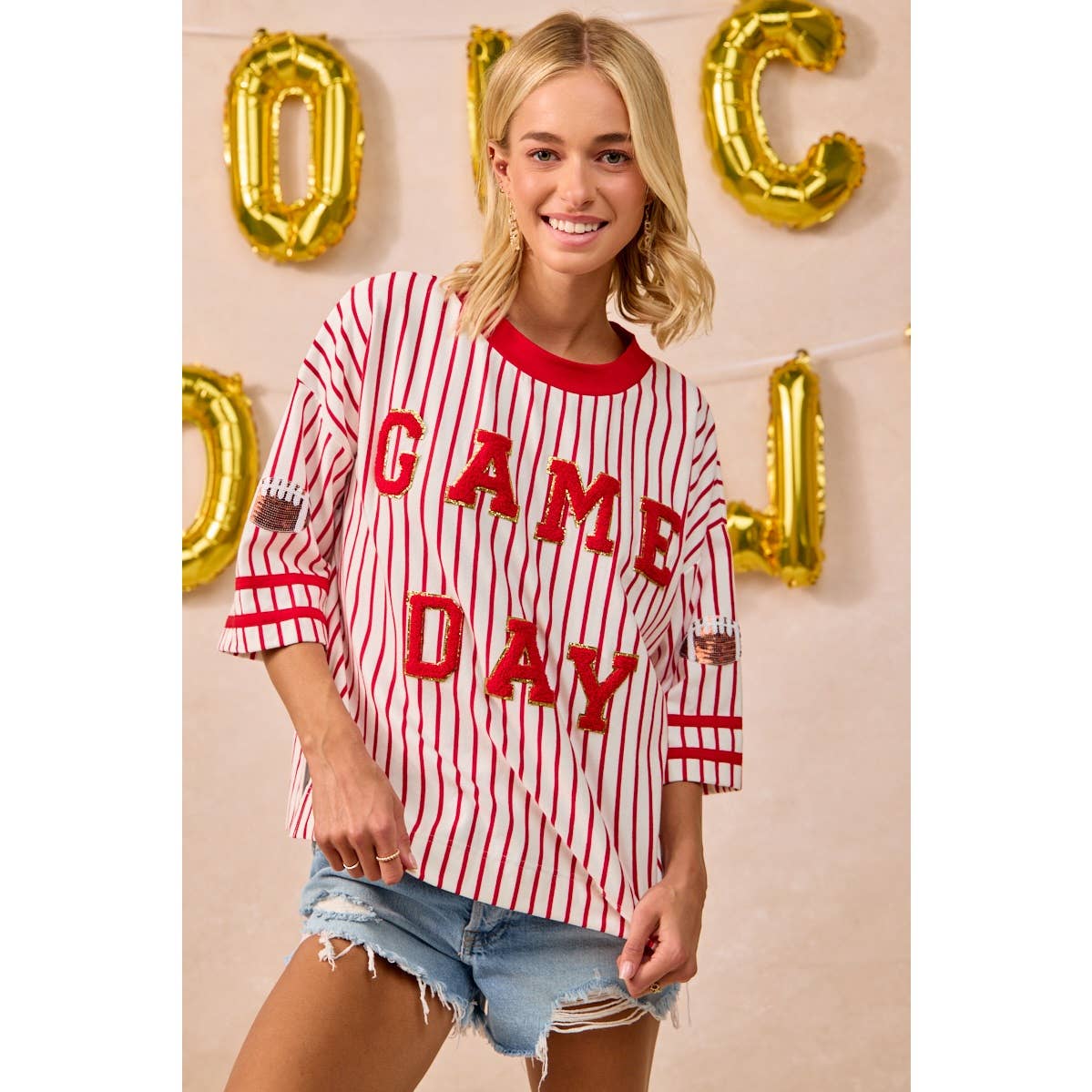 Game Day Striped Top