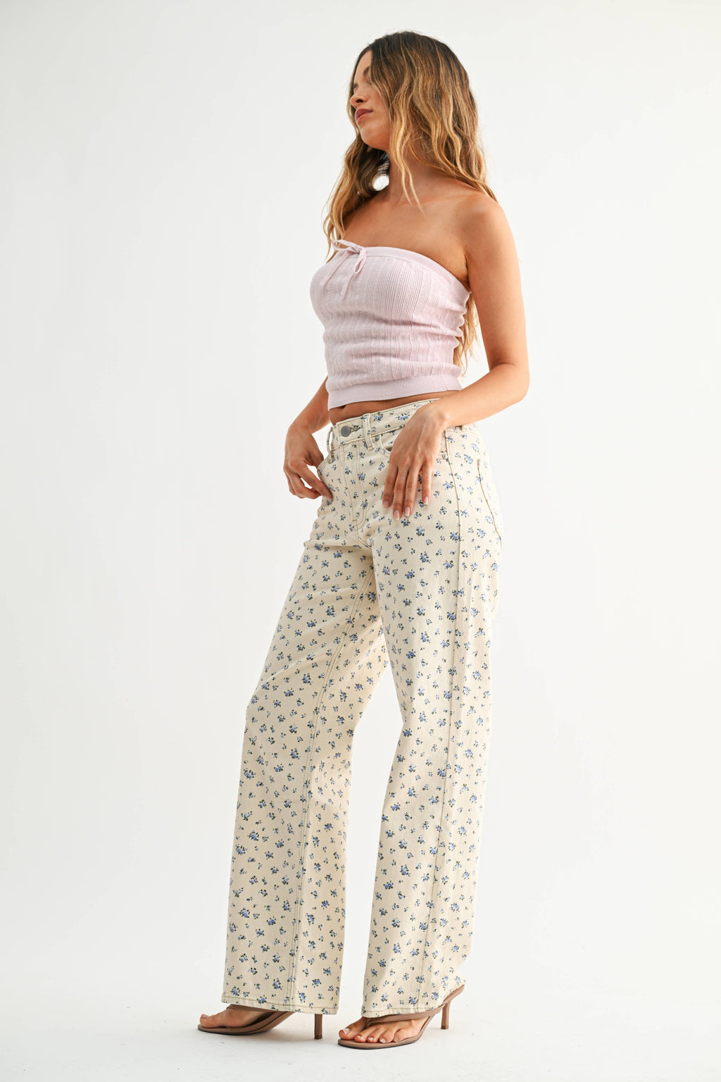 Vintage Flower Straight Leg Jeans