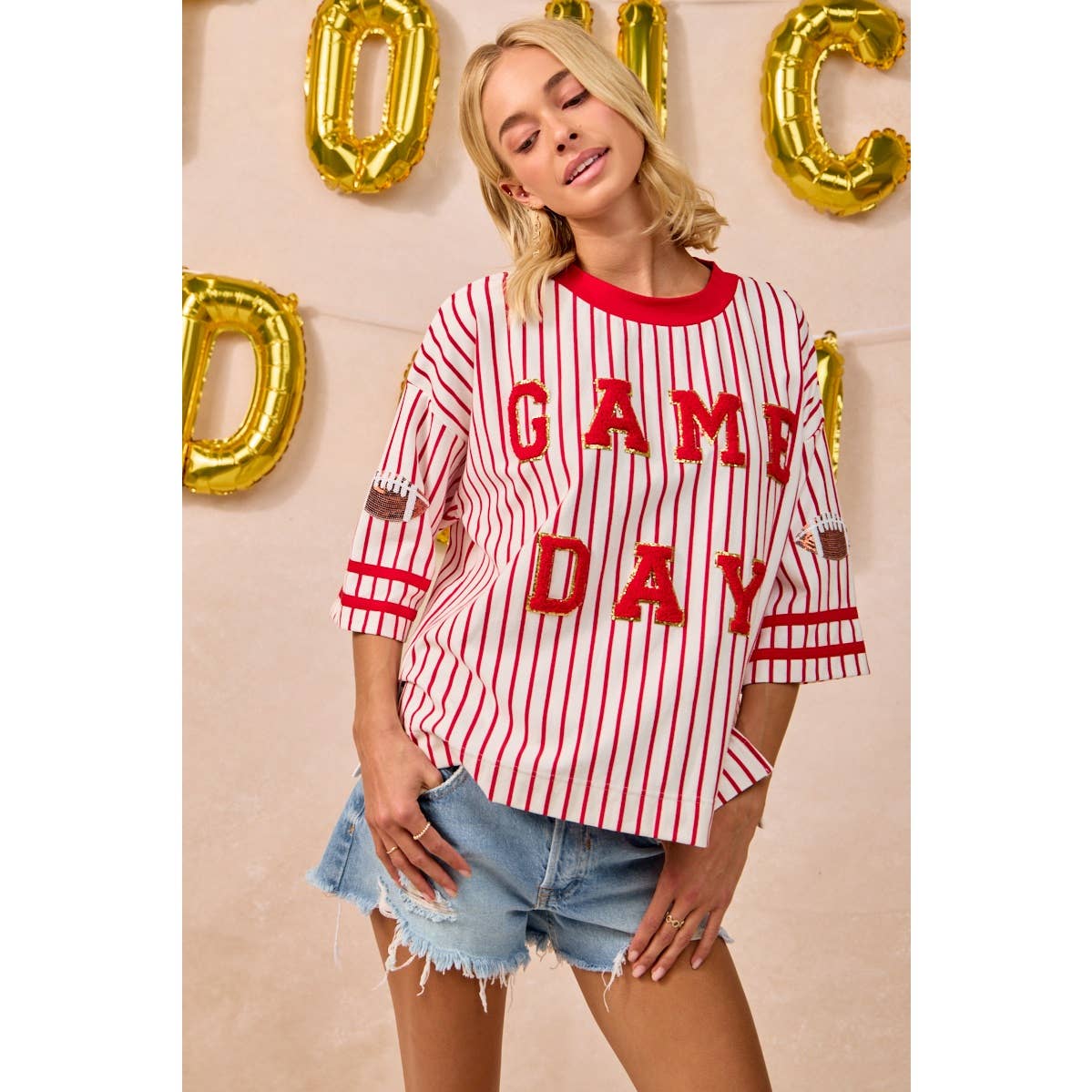 Game Day Striped Top
