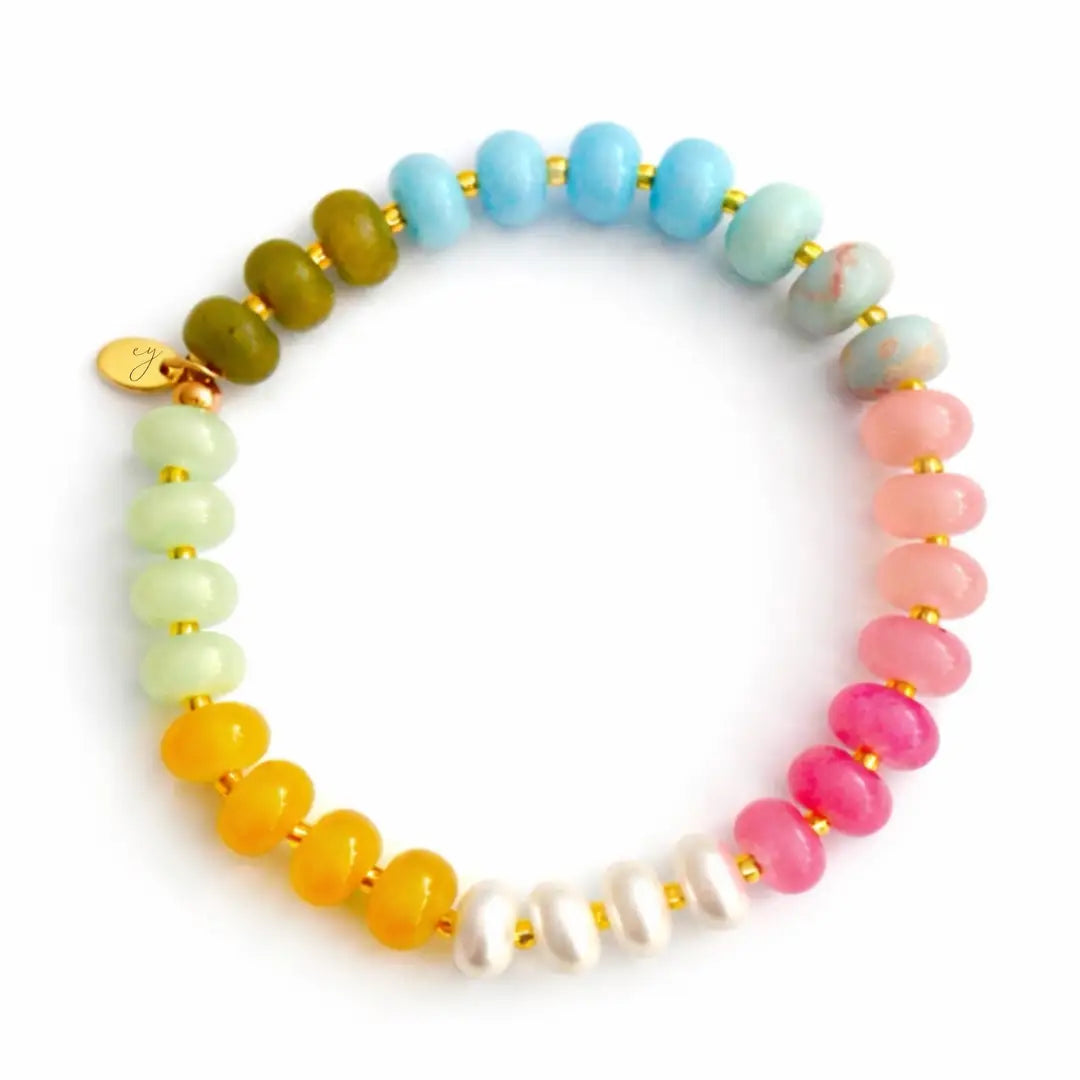 Color Garden Stone Beaded Stretch Bracelet