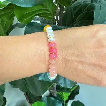 Color Garden Stone Beaded Stretch Bracelet